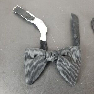 After Six Adjustable Black Bow Tie Pinstripe Pattern and Crossover Western Tie